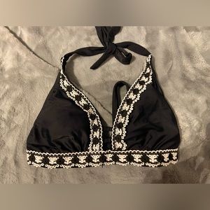 small black and white bikini top